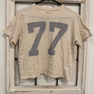 American Eagle 77 Cream Graphic T-Shirt